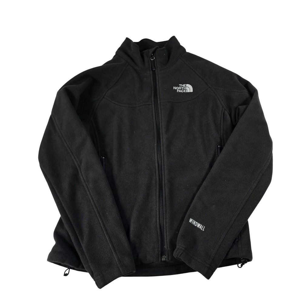 The North Face Womens WindWall Fleece Jacket Black Full Zip ANKV Size Medium